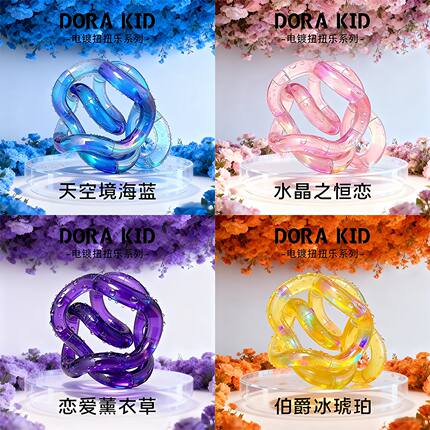 情绪解压七彩电镀扭扭乐ADHD释放情绪神器tang温感变色le专注训练