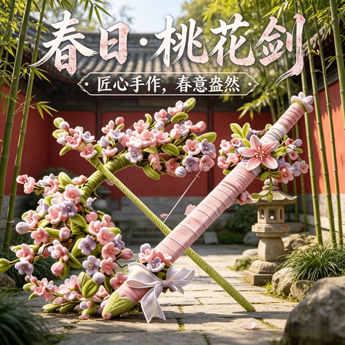 春日桃花剑男女通用国风手工创作