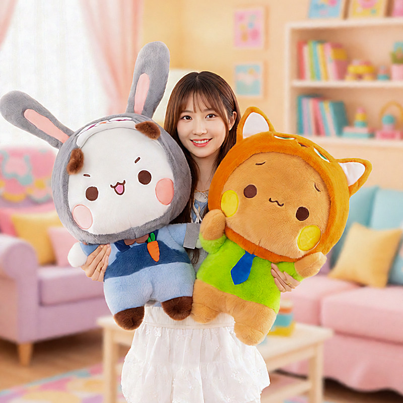 可爱朱迪尼克变身一二布布毛绒玩具创意大号公仔儿童睡觉抱枕礼物