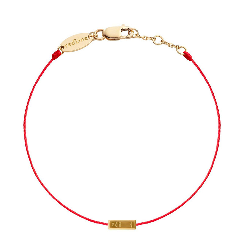 redline/小红绳 Lingot系列 18K金矩形金条形状细绳手链
