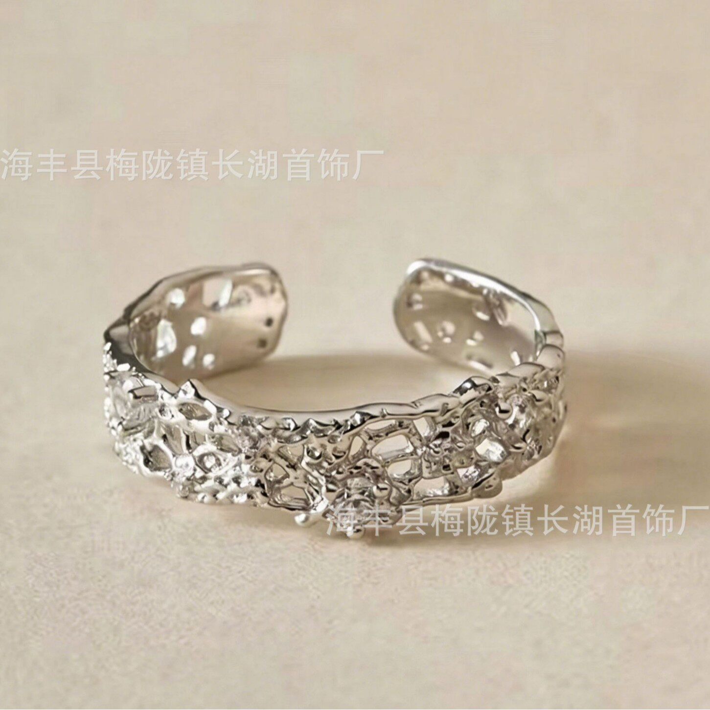 简约气质蕾丝镂空戒指女精致百搭大方轻奢高级感设计ins风韩系