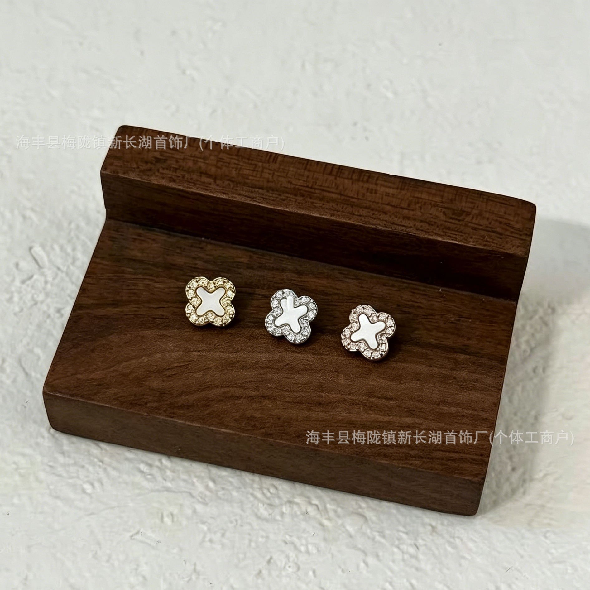 精致微镶花朵锆石耳钉女时尚气质甜美文艺复古高级设计感小巧