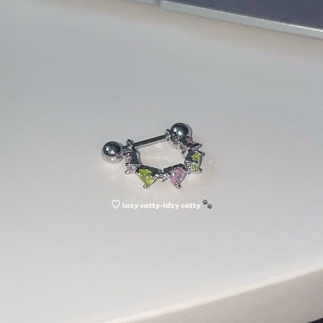 跨境微镶锆石耳骨钉穿刺饰品U型镶钻耳环时尚百搭耳扣耳饰批发