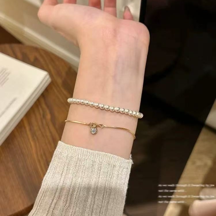 极简配饰泡泡蛇骨手链小众精致女生气质优雅高级感手饰设计感百搭