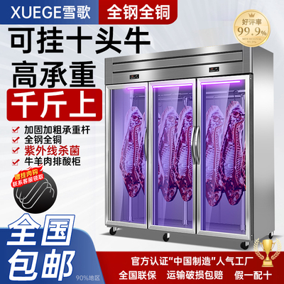 雪歌不锈钢挂肉柜商用牛羊肉保鲜展示柜冷藏冰柜立式冷冻柜排酸柜