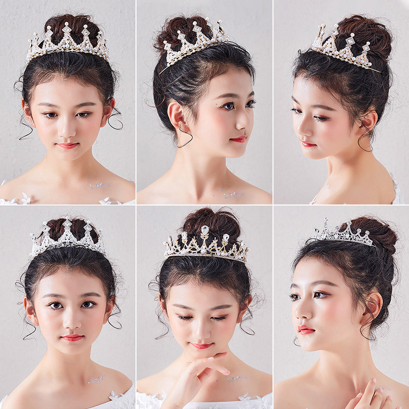 儿童发饰可爱小公主生日皇冠头饰超仙女孩王冠韩式演出不伤发发箍