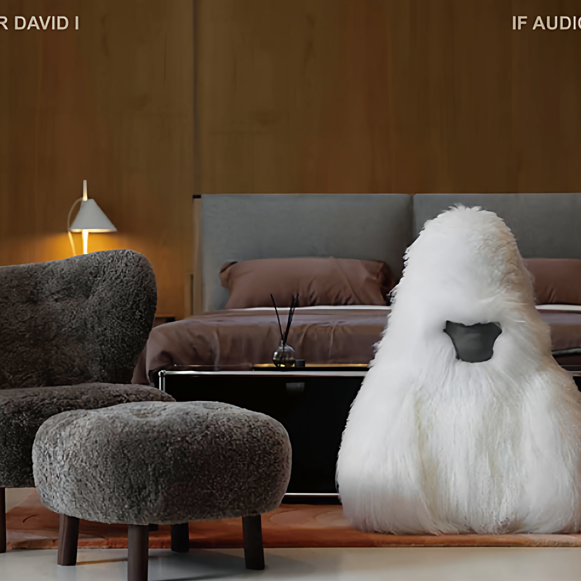 Speaker David限量100白色羊毛绒大卫猿无线蓝牙音箱家居氛围音响