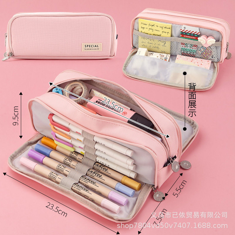 牛津布笔袋大容量多层设