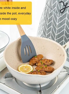 TEENRA 20Cm Maifan Stone Wok Non-stick Pan Aluminum Frying P