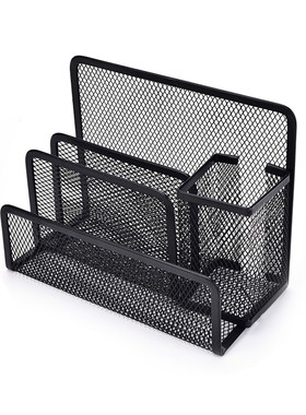 Multi-functional Metal Mesh Desk Organizer Pen Holder Statio