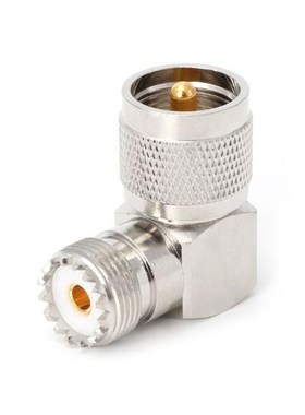 UHF PL259 Male Plug to SO239 Female Jack Right Angle 90 Degr