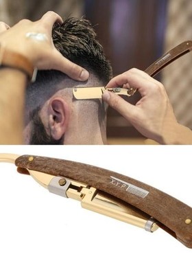 1pcs Professional Manual Shaver Folding Straight Razor Stain