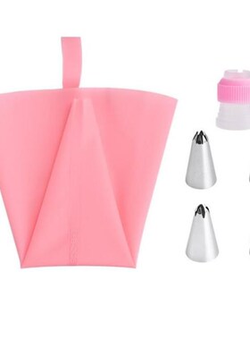 4PCS Icing Piping Tips and 1 Adaptor 1 Silicone Pastry Bags