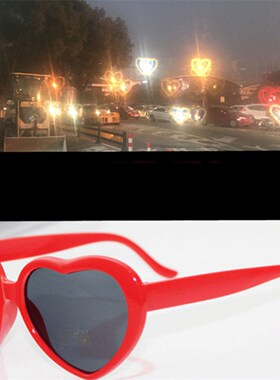 1pc Red Love Heart Shape Diffraction Grating Party Rave Glas