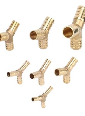 Y-Shape 3 Way Hose Barb Quick Connector Brass Splicer 6/8/10