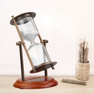hourglass Wooden metal Timer Retro Sand pendulum time timer