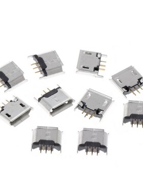 10 Pcs Micro USB Type B Female Socket 180 Degree 5-Pin SMD S