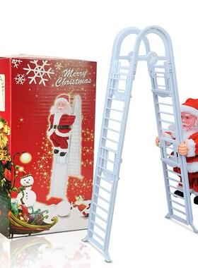 Electric Santa Claus Climbing Ladder Singing Jingle Bells El