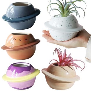 Ceramic Cute Flower Planet Pot Planter Succulent Planter Pot