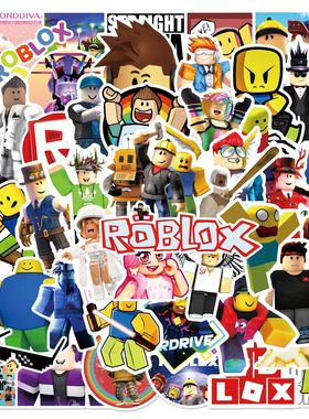 200张ROBLOX罗布乐思游戏卡通贴纸个性笔记本电脑滑板头盔水杯贴