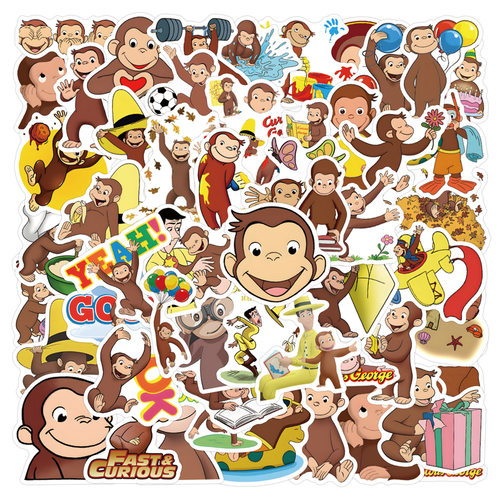绘本动画CuriousGeorge涂鸦贴纸