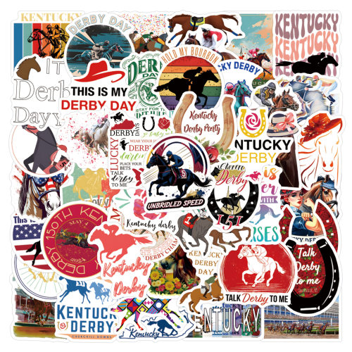 KentuckyDerby赛马比赛涂鸦贴纸