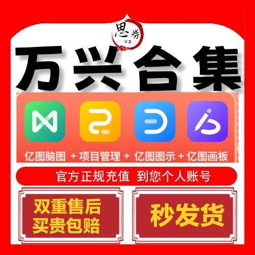 【官方正版】万兴vip合集1年送半年18个月脑图图示画板三件套四件图片