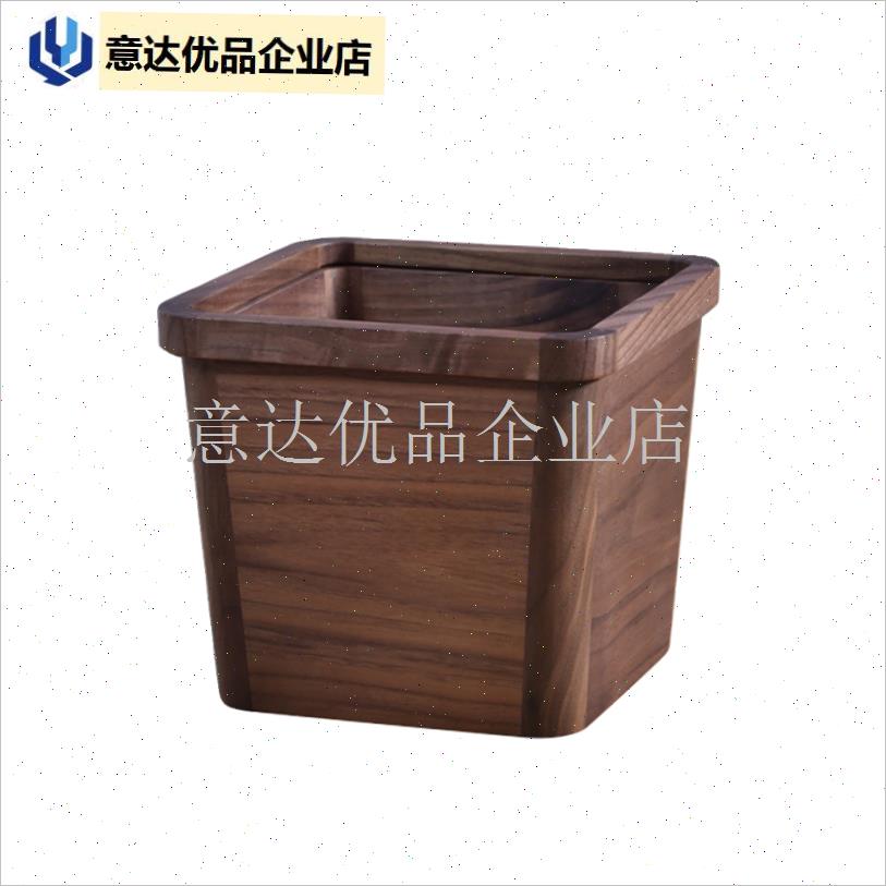 中式复古实木桌面垃圾桶高颜值2025创意家用Q办公室小垃圾桶收纳,