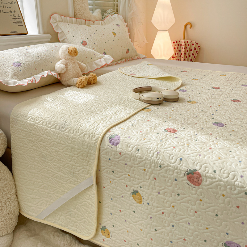 定制全棉床盖单件夹棉加厚防滑榻榻米床单三件套四季纯棉绗缝炕单