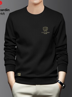 皮尔卡丹男士上衣春秋柔软舒适百搭圆领卫衣男装休闲时尚P80161