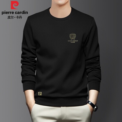 皮尔卡丹男士上衣春秋柔软舒适百搭圆领卫衣男装休闲时尚P80161