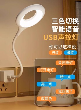 智能语音2025新款灯感应灯led灯氛围灯台灯人工智能插电声控唤醒
