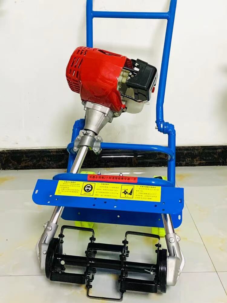 新款新宗胜鸣山机械新型双杆推车防缠草割碎草小型汽油除草机促