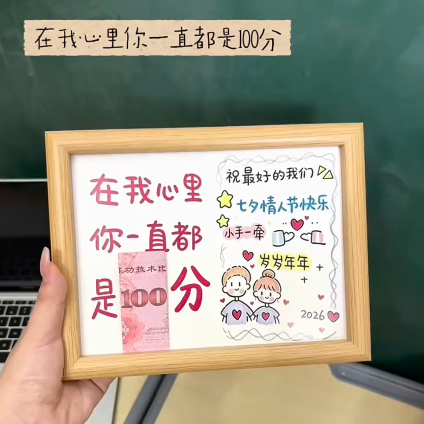 在我心里你一直都100分七夕相框