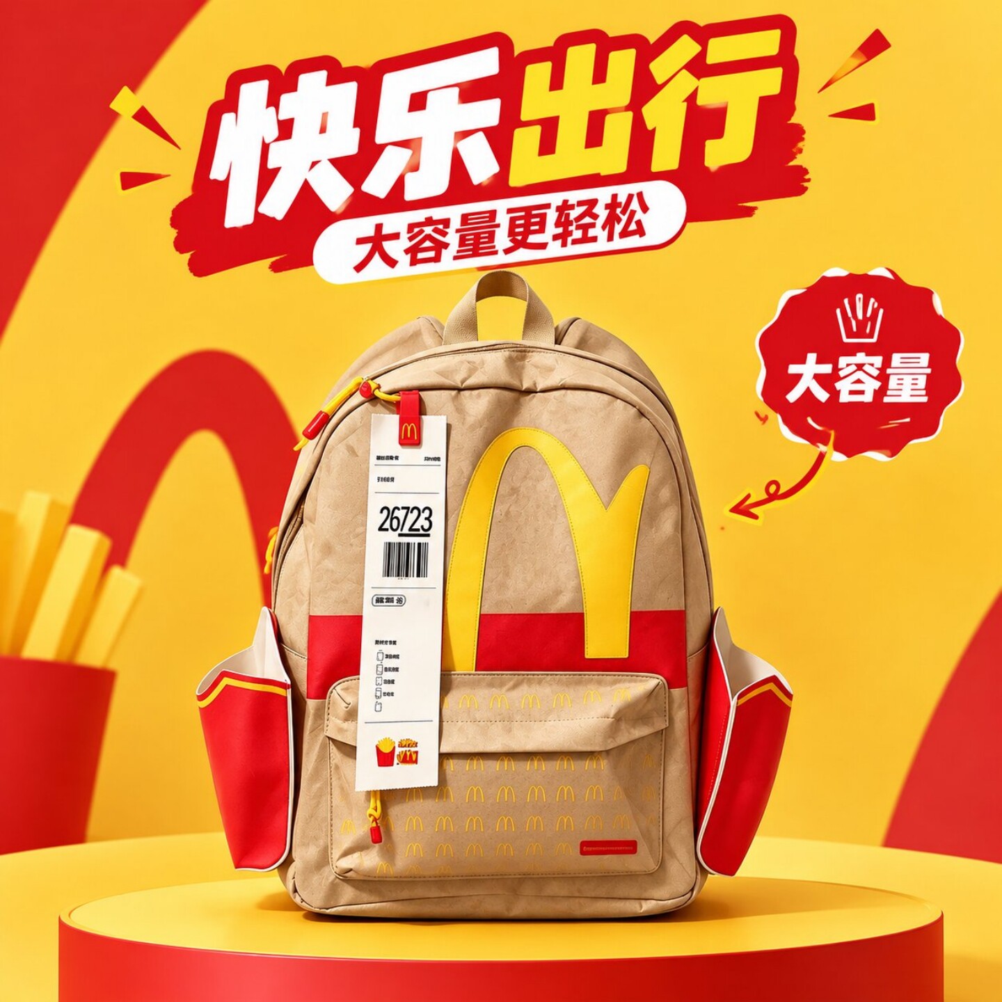 麦当劳书包大容量双肩包