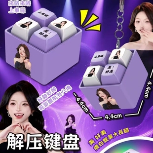 创意四宫格网红来喽来喽上车舞按键发声钥匙扣解压玩具办公室挂件
