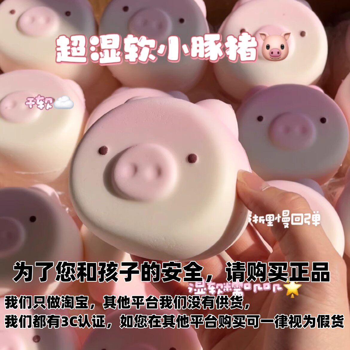 2024新款捏捏小豚猪慢回弹捏捏乐玩具减压可爱卡通创意解压神器女