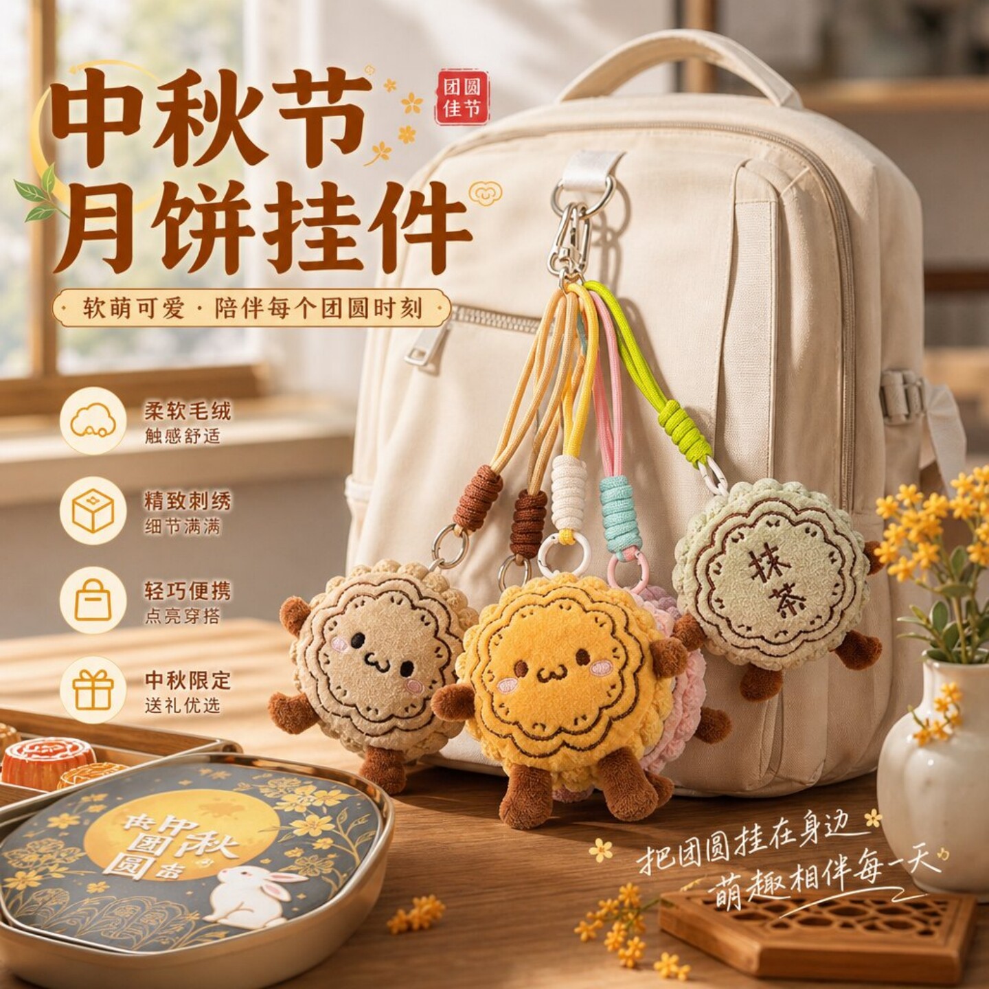 中秋节仿真月饼造型挂件