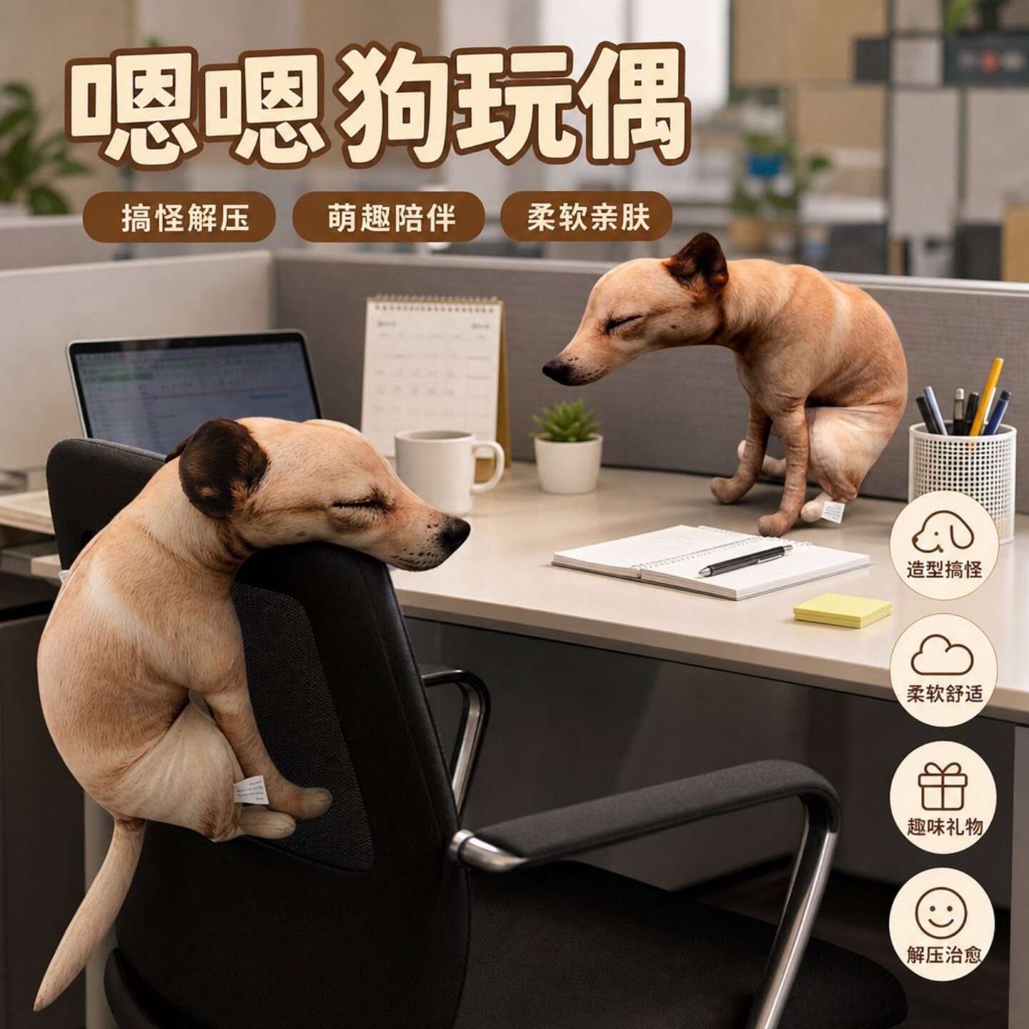 嗯嗯狗玩偶抱枕抽象猎奇拉屎狗