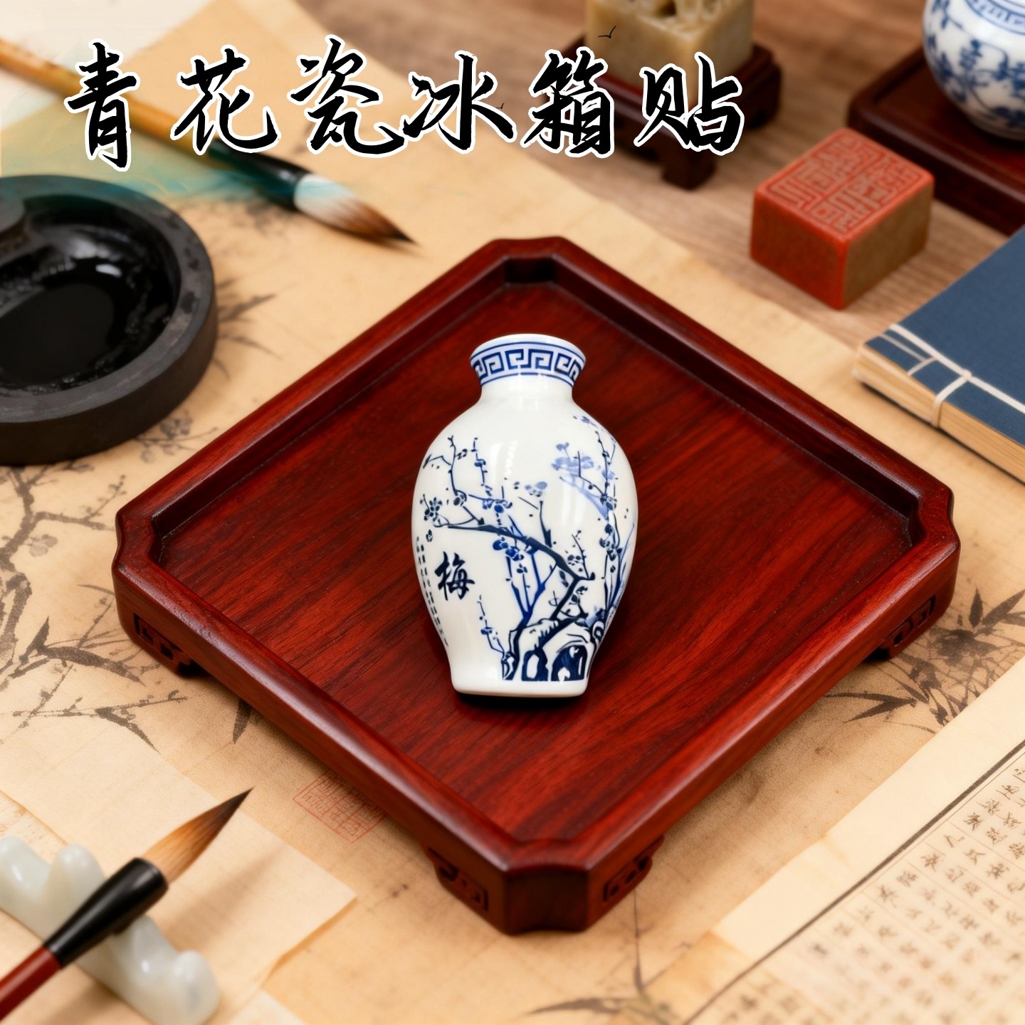 景德镇青花瓷冰箱贴中国风