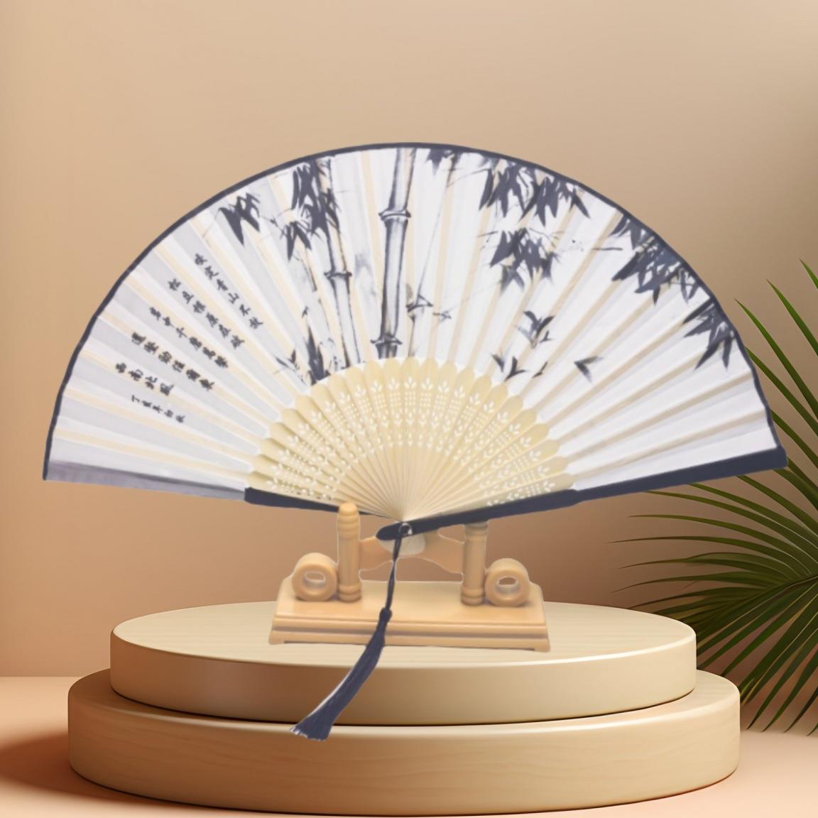 扇子舞蹈扇折扇中国风古典古风新中式汉服寄明月儿童舞蹈扇子旗袍