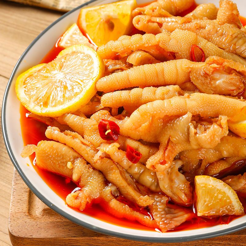 酸辣柠檬酸无骨鸡爪桶装网红