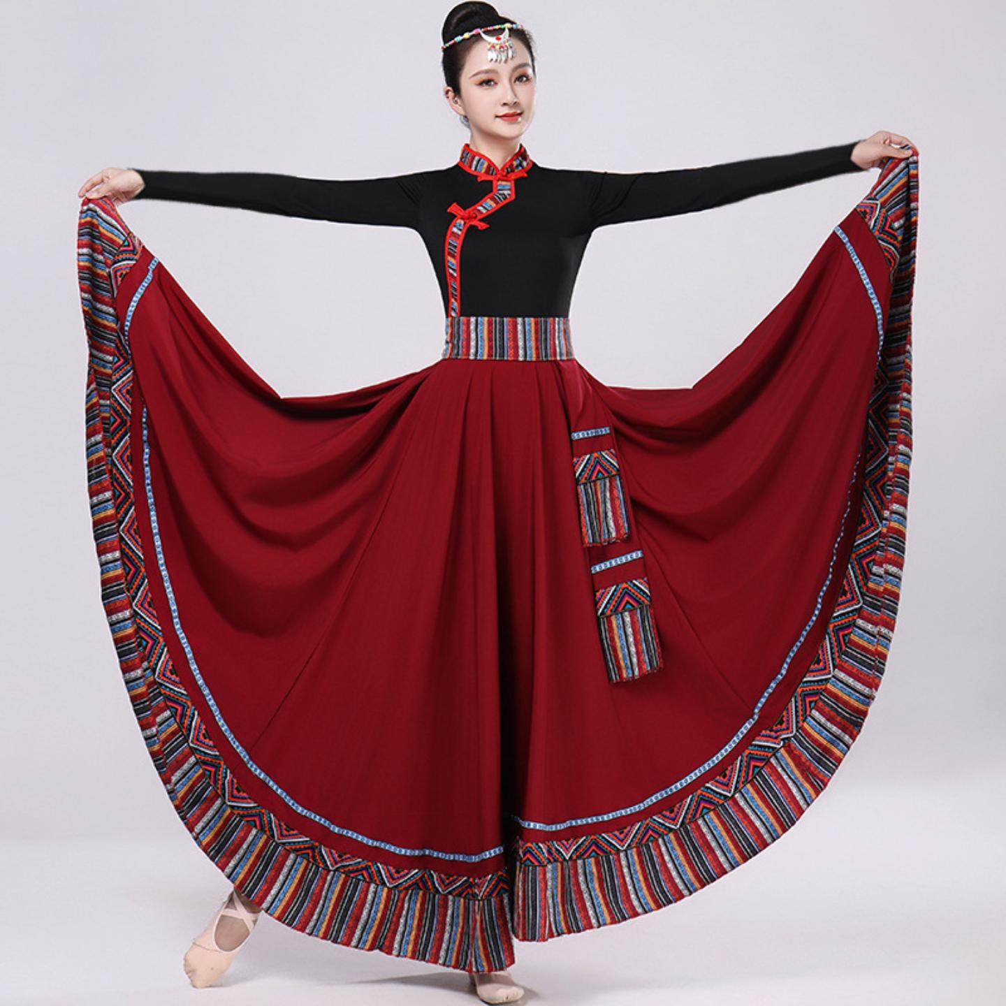 藏族舞蹈演出服装女成人艺考