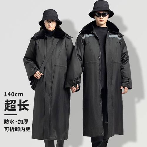 冬季超长冷库军棉大衣男