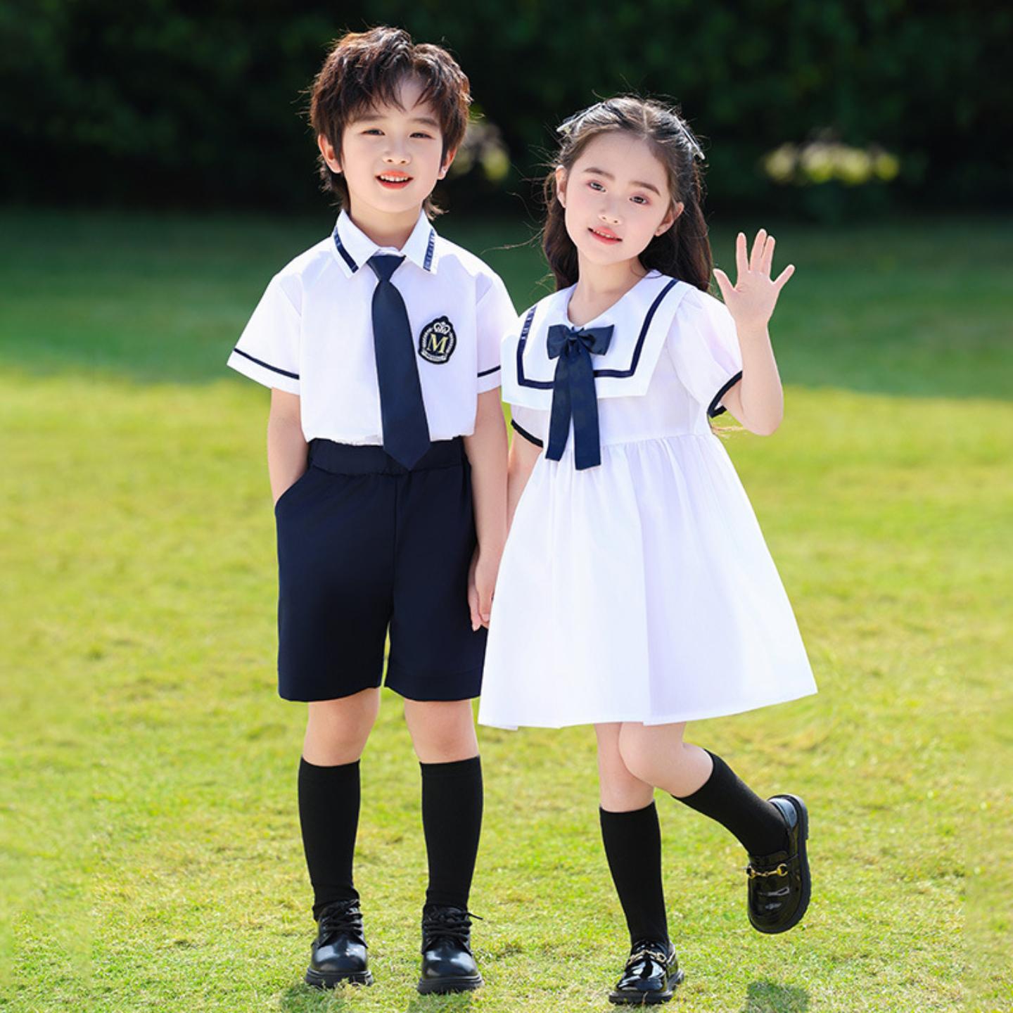 夏季儿童校服套装英伦学院风班服