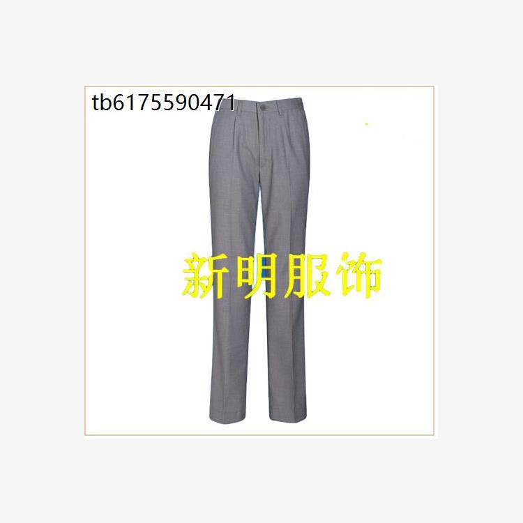 春夏新品直筒女裤藏青色职业裤银行工装裤OL百搭长裤松紧腰围西裤