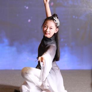儿童古典舞演出服女童扇子舞伞舞左手指月舞蹈服学生民族古风练功