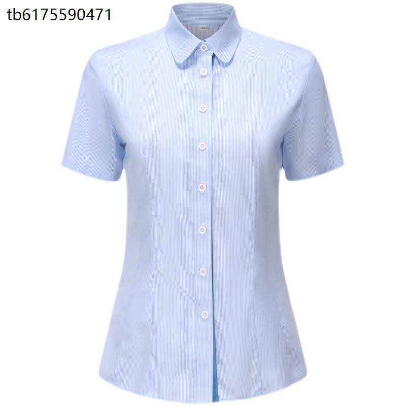 2024浦发银行新款行服衬衫门襟织带女衬衣浦发工作服修身条纹工装