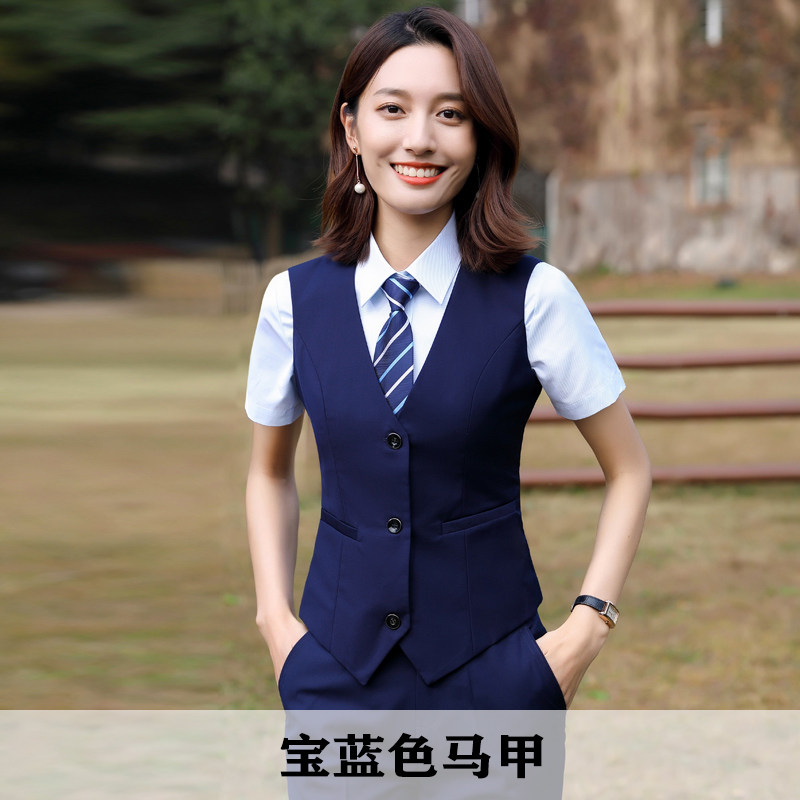 西装马甲女夏薄款职业黑