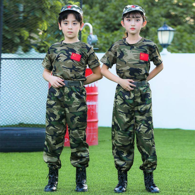 儿童迷彩服套装夏季特种兵中小学生短袖夏令营宽松女童军训演出服